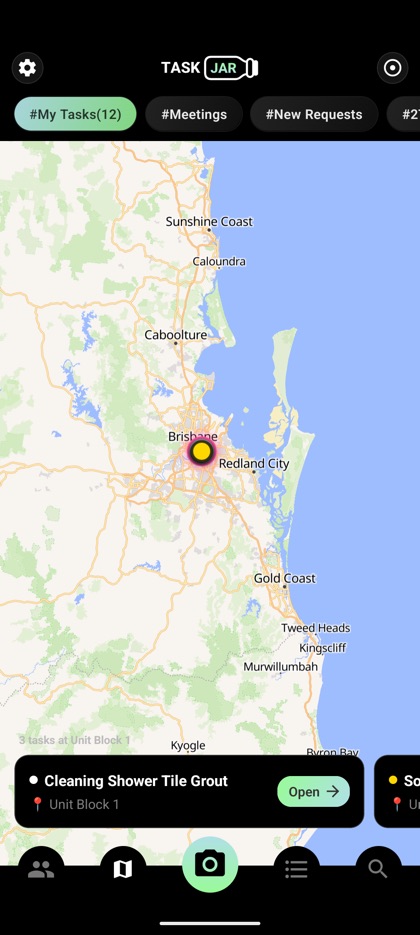 Map with every cleaning site pinned